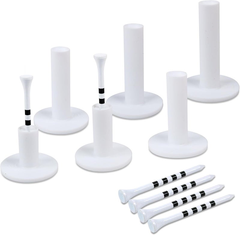 TROLLBIRD Premium Rubber Golf Tees for Mats Golf Tee Holder for Driving Range Simulator Hitting Mats and Outdoor Training 6 Sizes Rubber Tees & 6pcs 3-1/4 Tees (12 Pcs) - Image 1